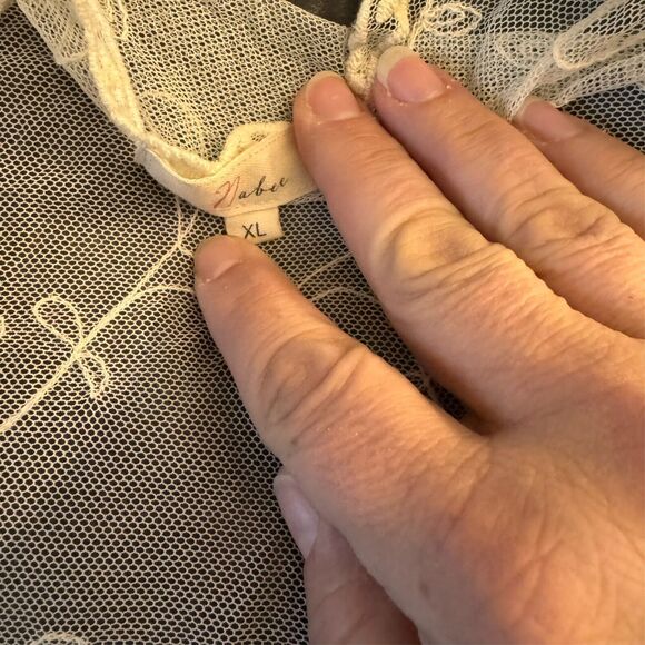 Nabee Cottagecore Sheer Lace Open Front Vest Boho Festival Top Romantic XL - Picture 5 of 14